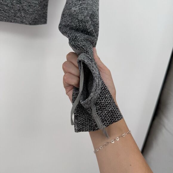 AYBL Gray Ombre Long Sleeve Workout Fitted Top Size Medium Cropped - Picture 5 of 7